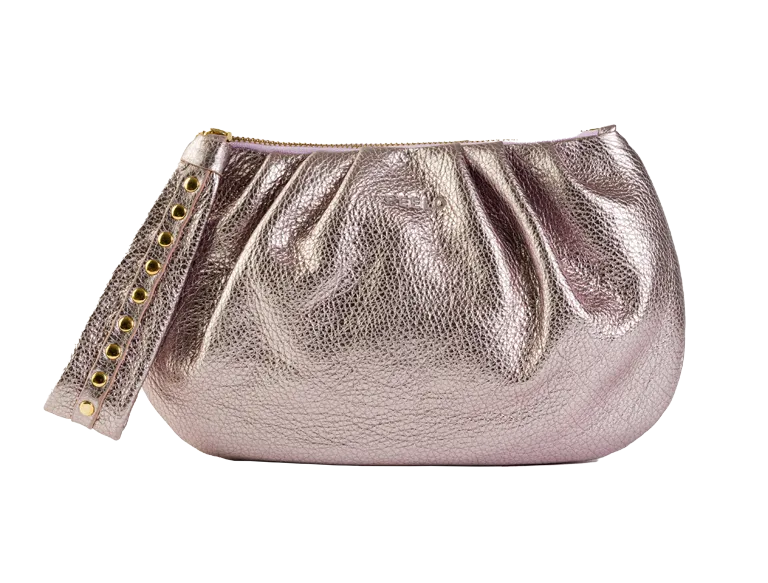 PEELO Cloud Clutch - Metallic Pink Ruffled unclassified dresses