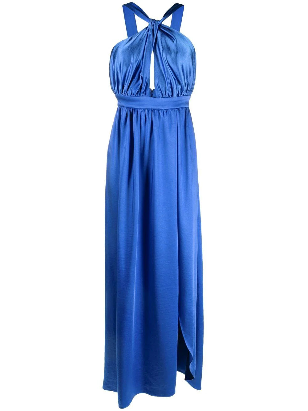 Pinko Ruched Satin Gown Earthy tone unclassified dresses