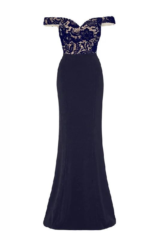 ELENA GOWN by Love Honor in Nude Navy Monochrome unclassified dresses