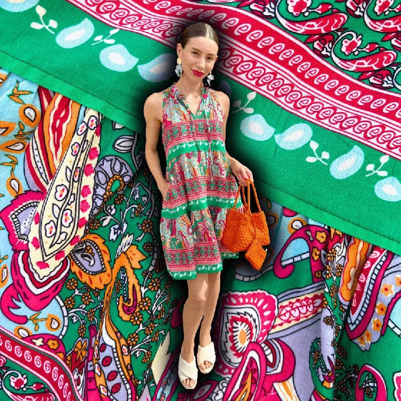 Paisley Border Print Dress Club unclassified dresses