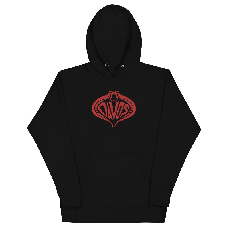 Davos Lizard People Embroidered Logo Hoodie Cozy Hoodie Pullover