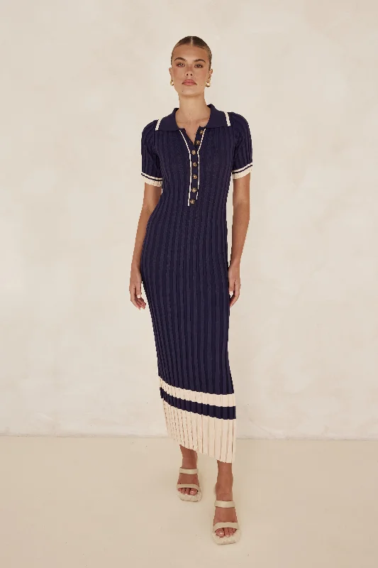 Brinley Knit Maxi Dress (Navy)