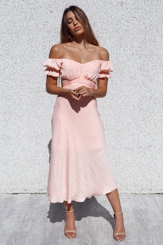 Claudia Midi Dress - Peach