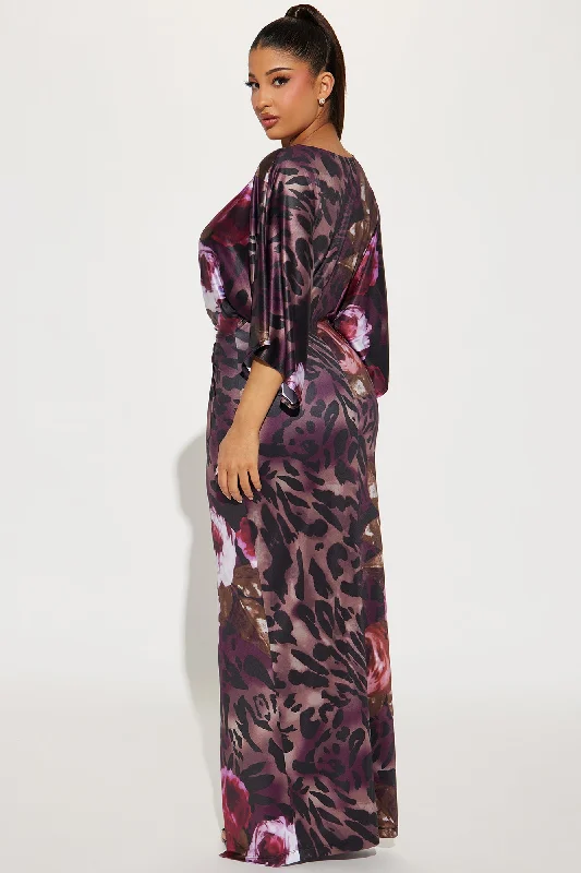 European Summer Maxi Dress - Purple/combo