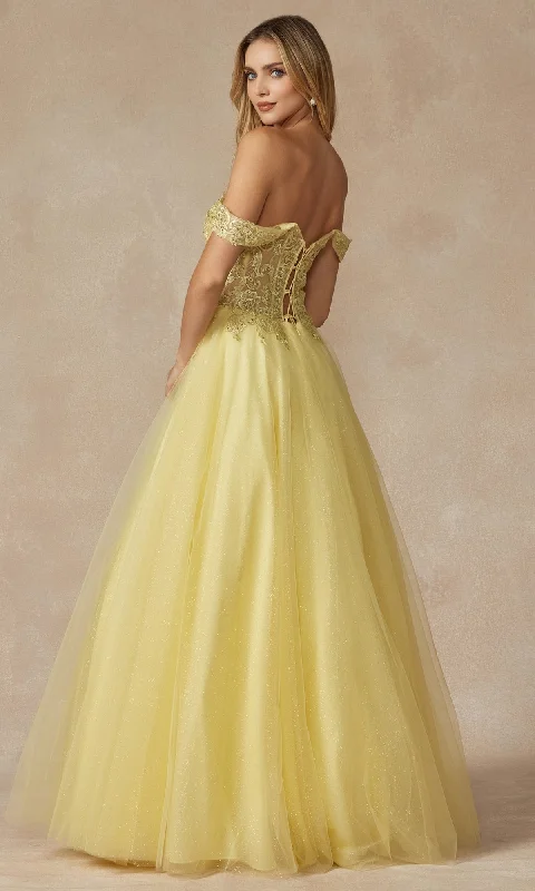 Lace-Up Off-Shoulder Long A-Line Prom Dress 280