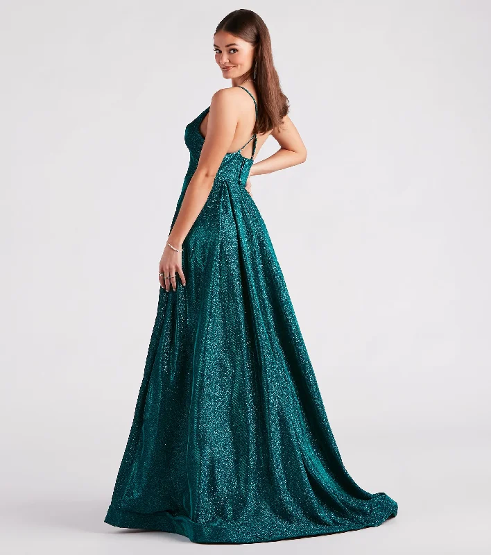 Kiara Glitter A-Line Ball Gown