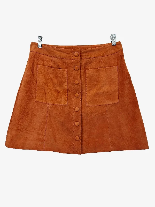 Marcs Staple Suede Burnt Orange Skirt Size 12